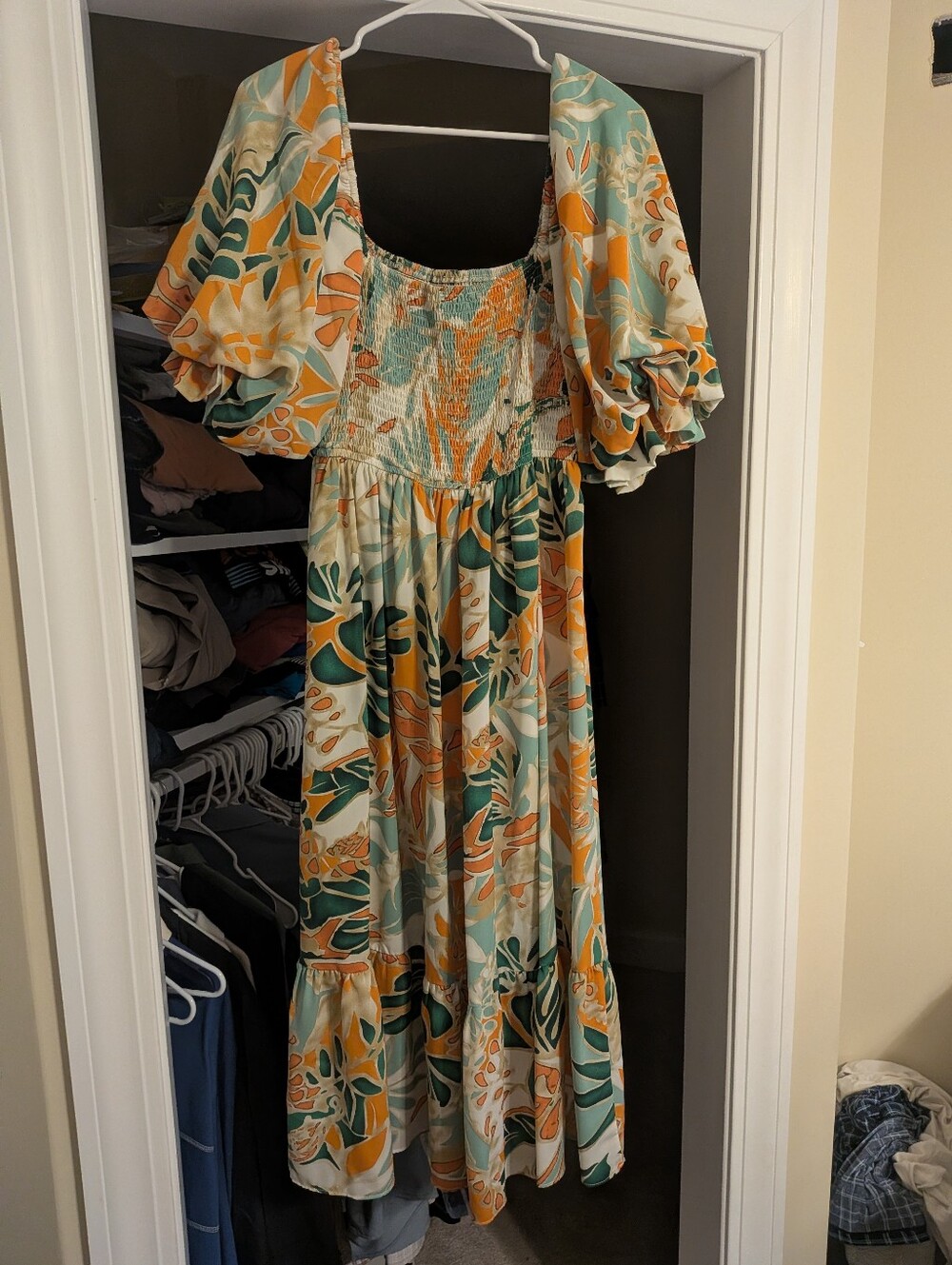 Entro Print Midi Dress